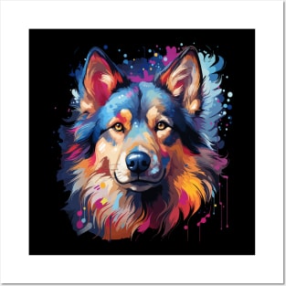 Siberian Husky Rainbow Posters and Art